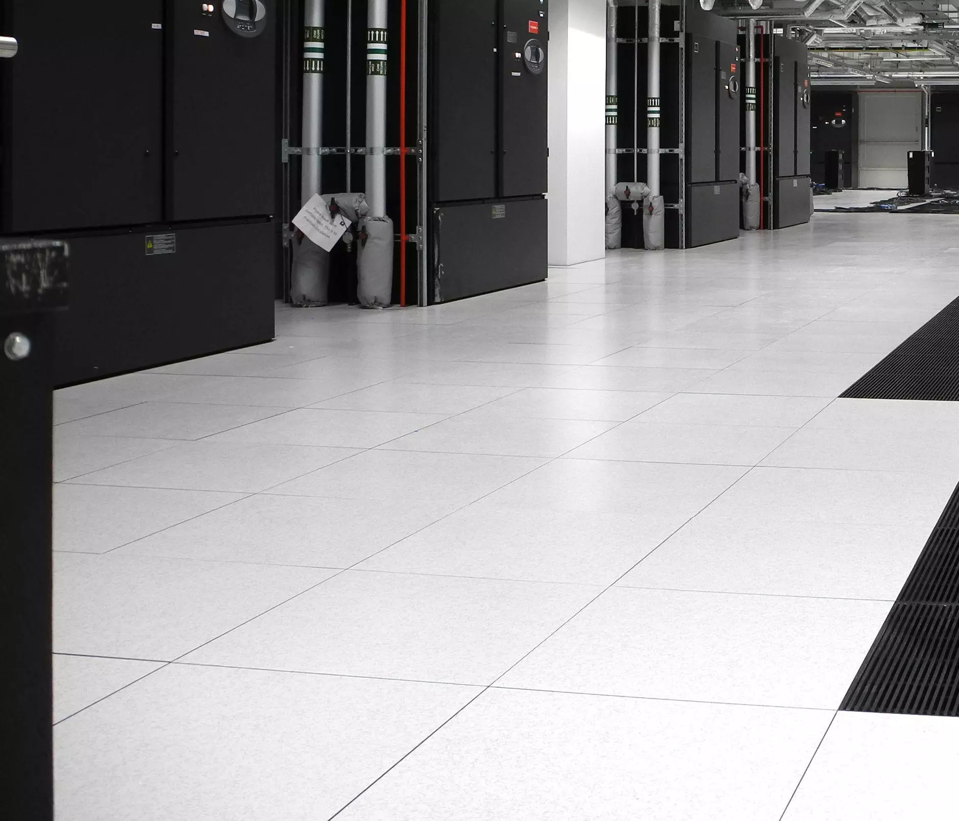 Raised floor installation at Telecity data centre.