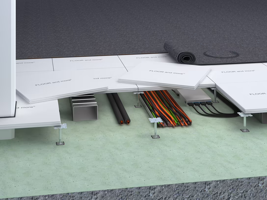 Lindner Floor and More Diagram Lindner Floor and More G40 Product showing representation of raised flooring void and services by www.accessflooring.com